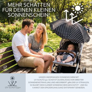 BAMBINIWELT universaler Sonnenschirm für Kinderwagen/Buggy DESIGN (rund)